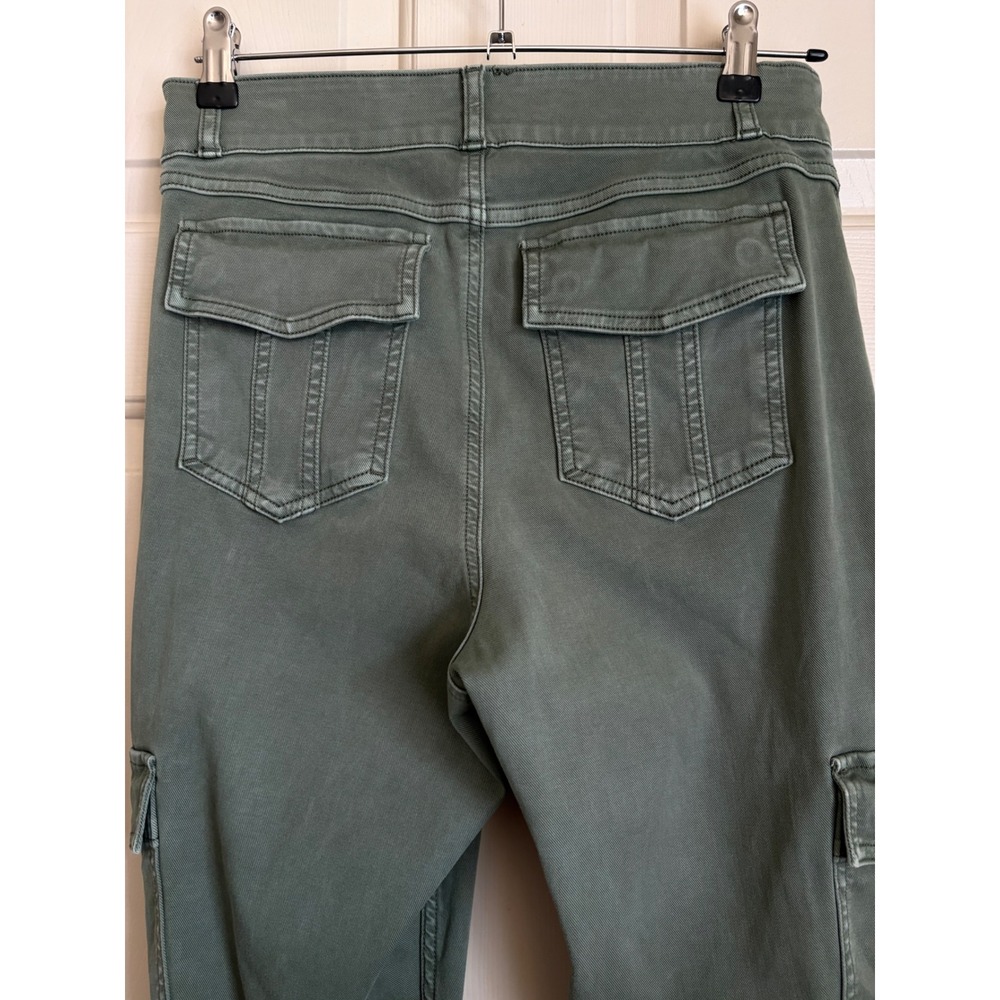 Spanx Olive Green Stretch Twill Ankle Cargo Pants Olive Green Size Large Utility - Picture 6 of 10